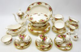Royal Albert Old Country Roses six setting dinner and coffee service comprising dinner plates,