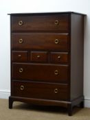 Stag Minstrel mahogany chest, seven drawers, bracket supports, W82cm, H113cm,