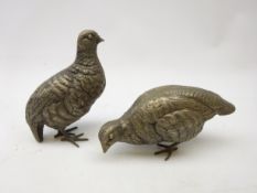 Pair cast metal Partridge models,