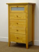 John Lewis light beech five drawer chest, W57cm, H103cm,