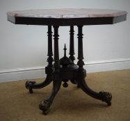 Victorian mahogany octagonal table,