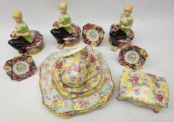 Three limited edition Florence figures from The Chintz Figure Series, each with plaques,