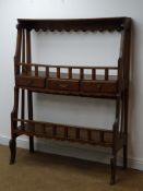 19th century oak, moulded top, single plate rack above three drawers and single shelf,