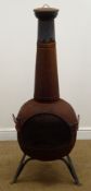 Metal chiminea,