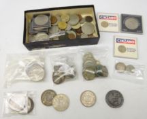 Collection of Great British and World coins including; Queen Victoria crowns 1891, 1893,