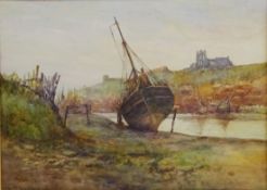 Boat at Low Tide, Whitby Harbour,