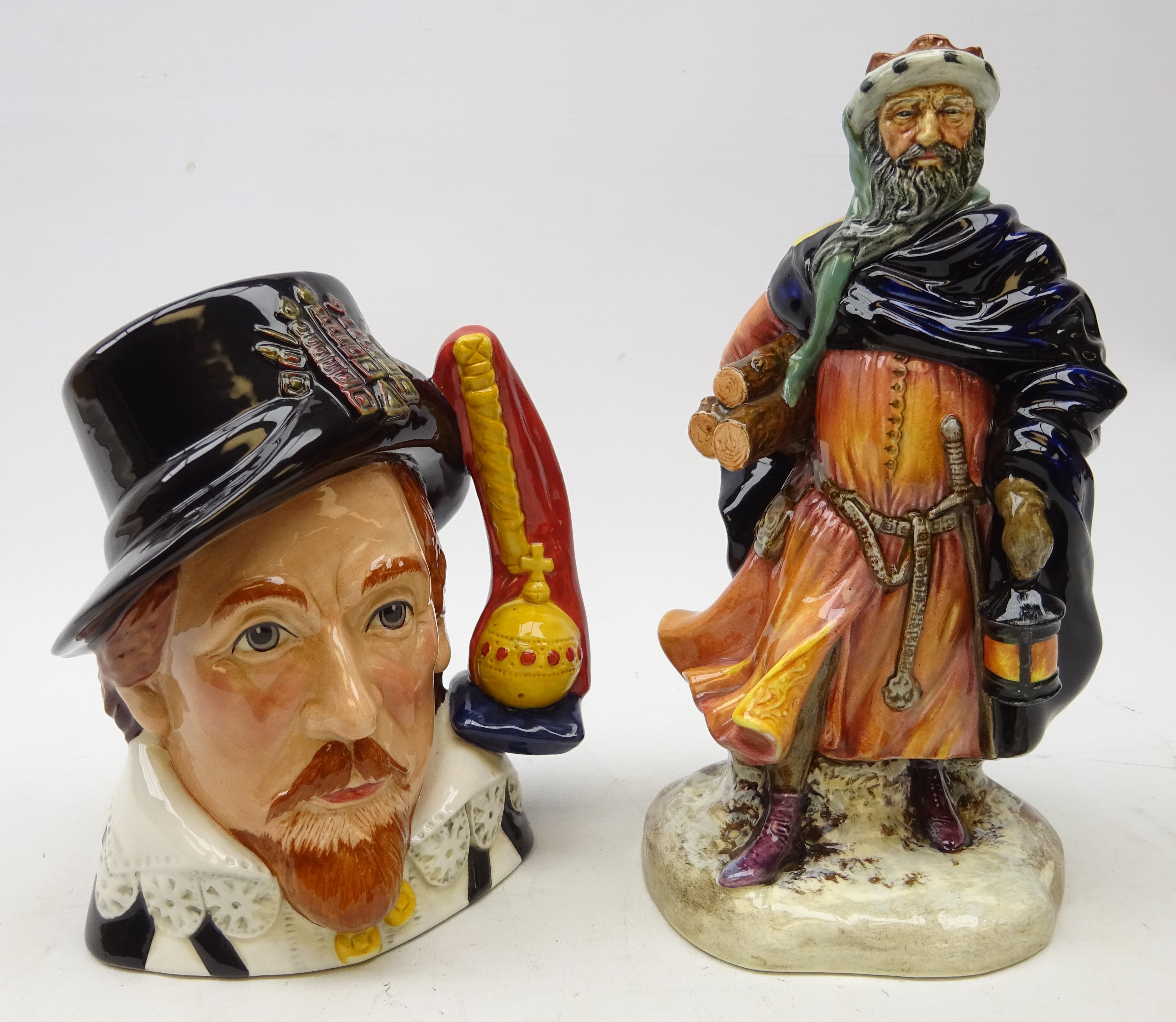 Royal Doulton figure Good King Wenceslas HN 2118 and limited edition character jug King James I no.