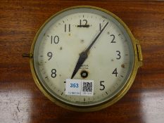 Smiths Astral bulkhead type clock, white Arabic dial with single train movement,