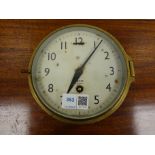 Smiths Astral bulkhead type clock, white Arabic dial with single train movement,