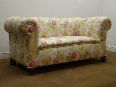 Edwardian two seat drop end chesterfield sofa,