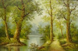 River Woodland Landscape,