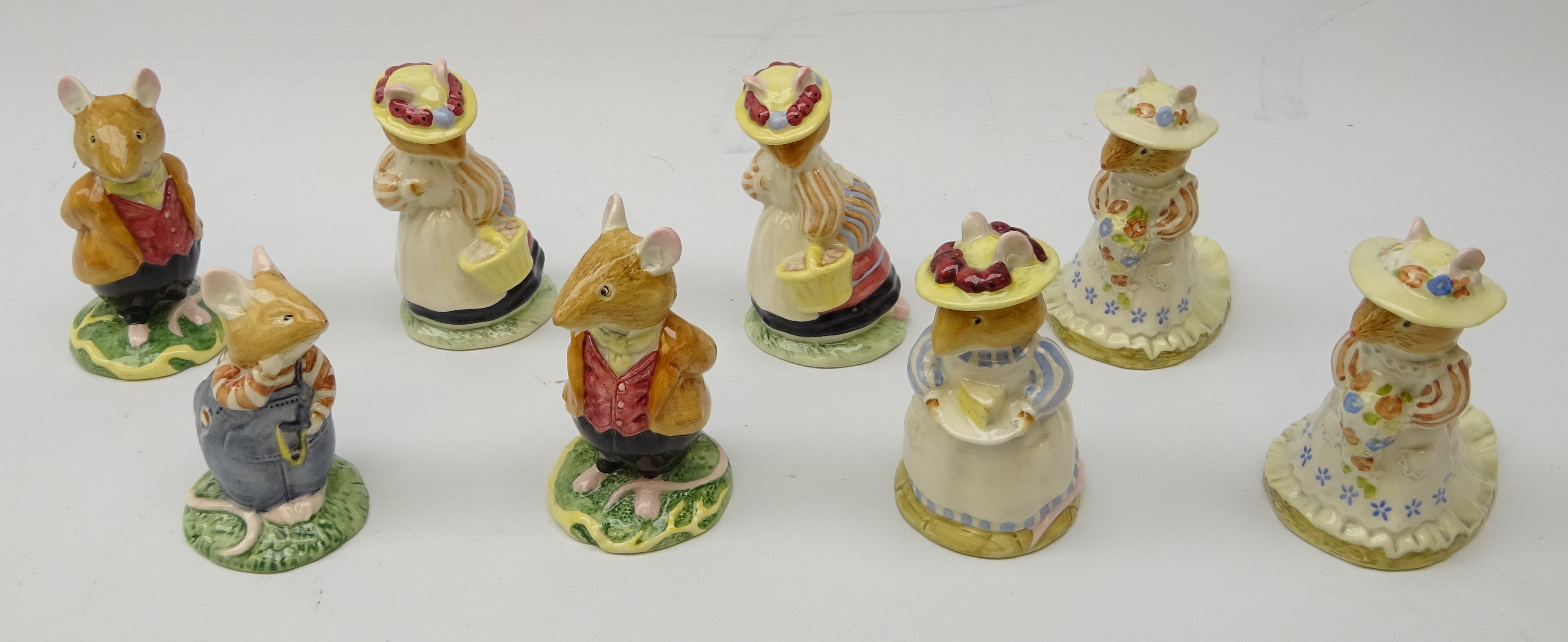 Eight Royal Doulton Brambly Hedge figures - two Lord Woodmouse, two Lady Woodmouse,