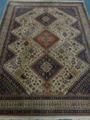 Turkish style beige ground rug,