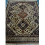 Turkish style beige ground rug,