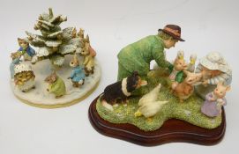 Two Border Fine Arts Beatrix Potter groups - We Wished Them Good-Bye in the Yard,