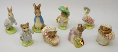 Eight John Beswick Beatrix Potter figures including Sweet Peter Rabbit, Tom Kitten,