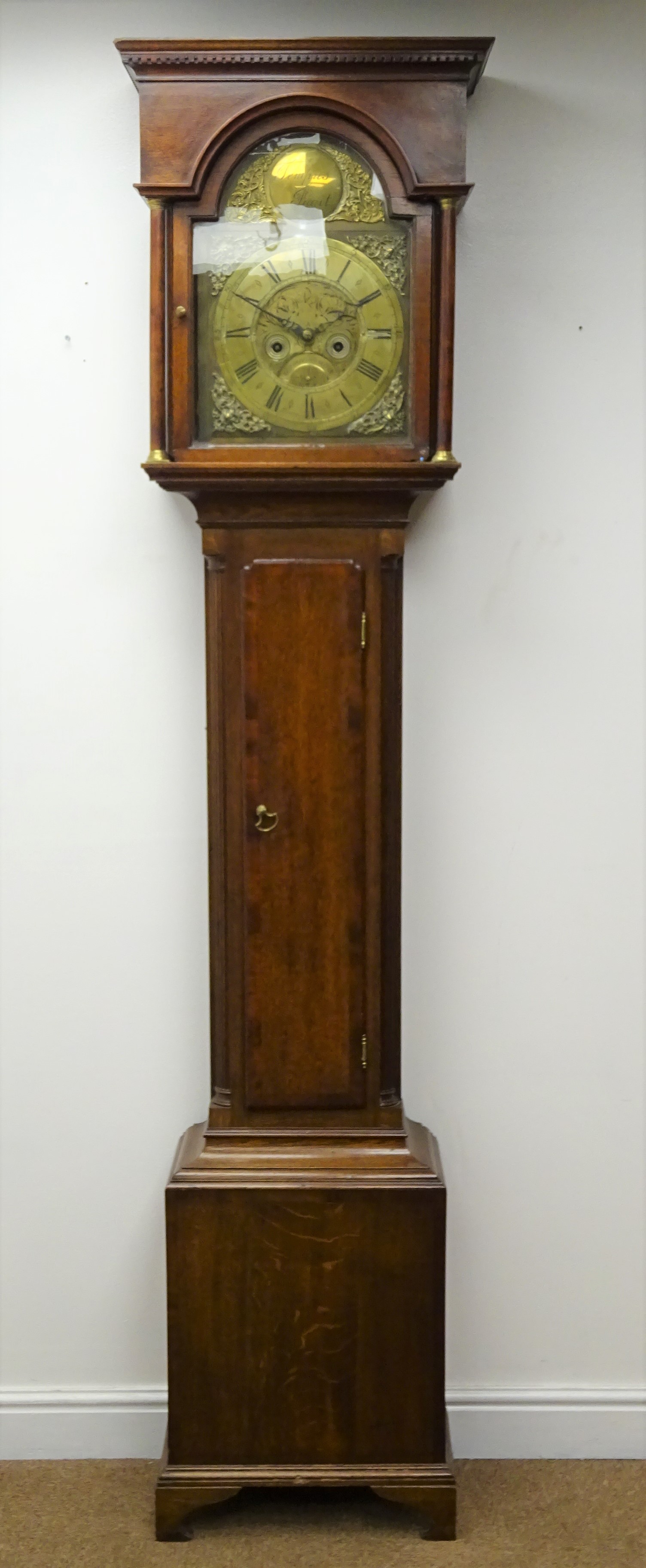 18th century oak longcase clock, 42. - Image 2 of 8