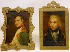 Portrait miniatures of Napoleon and Lord Nelson,