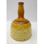 Victorian stoneware setting maul shaped whisky flask/ decanter, applied with Royal Coat of Arms,