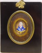 Portrait miniature of Louis XVIII wearing the sash and star of the Order of Saint Esprit,