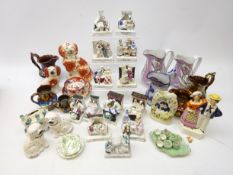 Collection of Victorian Fairings, Victorian Staffordshire dogs,