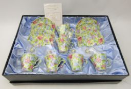 James Kent Hydrangea pattern limited edition six piece tea set to commemorate 100 years of James