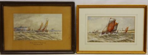 'Stormy Weather off Scarborough', watercolour signed by Ernest Adams,