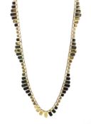 9ct gold fringe necklace hallmarked, approx 5.
