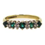 9ct gold diamond and green garnet ring, hallmarked Condition Report Approx 1.