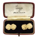 Pair of Art Deco 9ct rose gold cufflinks by Owen Powell Birmingham 1929,