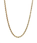 15ct gold (tested) rope twist necklace, approx 6.