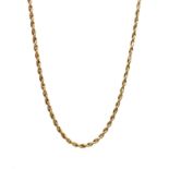 15ct gold (tested) rope twist necklace, approx 6.