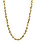 Gold rope twist necklace, stamped 14K,