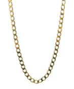 Gold flattened chain necklace, hallmarked 9ct, approx 11.