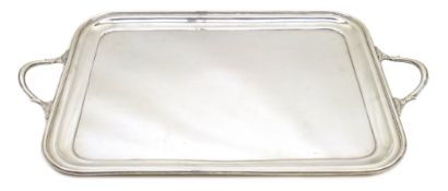 Silver rectangular tray by Robert Pringle & Sons, London 1948,