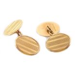 Pair of 9ct rose gold cufflinks Birmingham 1915, 7.