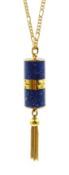 Berney Swiss incabloc cylindrical gold plated and enamel pendant watch