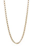 9ct gold belcher chain necklace hallmarked, approx 12.
