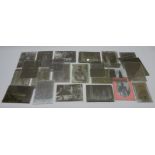 Twenty five 1/2 plate glass negatives, mostly WWl Military portraits incl.