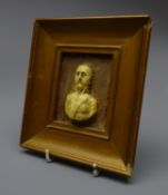 Head and shoulder miniature portrait bust of soldier,