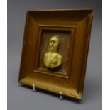 Head and shoulder miniature portrait bust of soldier,