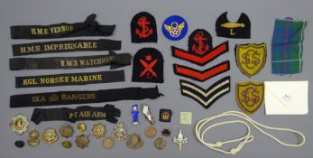 Collection of Military cap badges incl. three Army Service Corps, two West Yorks. Regit.