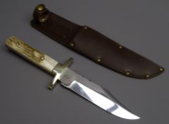 A Wright & Son.small Bowie knife, 14.