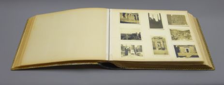 Early 20th century leather bound photograph album containing over four hundred photographs and