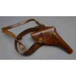 WW2 British Army officer's leather Sam Brown belt,