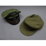 Two reproduction 3rd Reich hats - Waffen SS peaked cap with eagle and totenkopf badges and M43