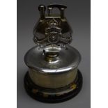 Royal Artillery presentation chromed metal table lighter,