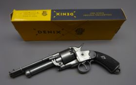 Denix Replica 1855 French Le Mat single action pistol,