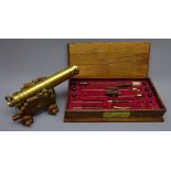 Brass and wood hand crafted Crysalis model of a c1850 Garrison Gun,