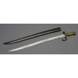 19th century French Chassepot bayonet, 57cm fullered shaped blade inscribed on ridge 1867,